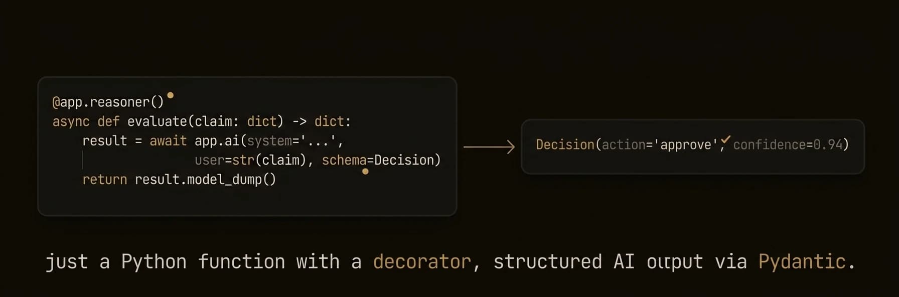Reasoner — LLM-backed function with structured output